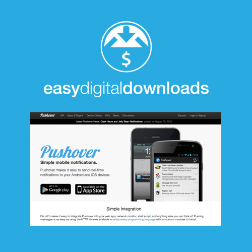 easy digital downloads pushover notifications 1