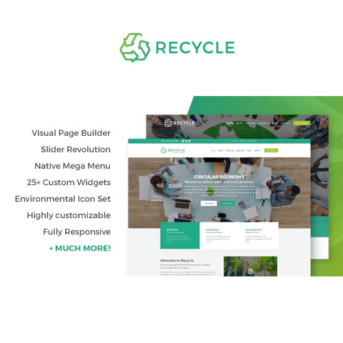 recycle environmental green business wordpress theme 1