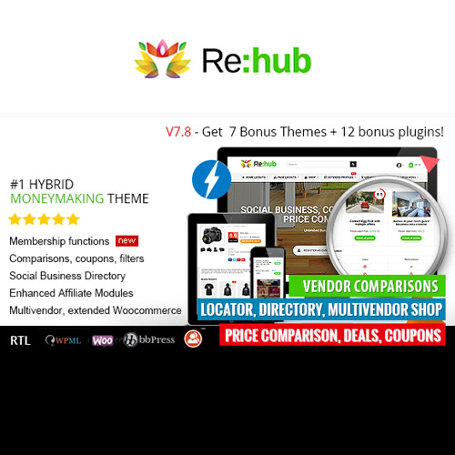 rehub price comparison affiliate marketing multi vendor store community theme 1