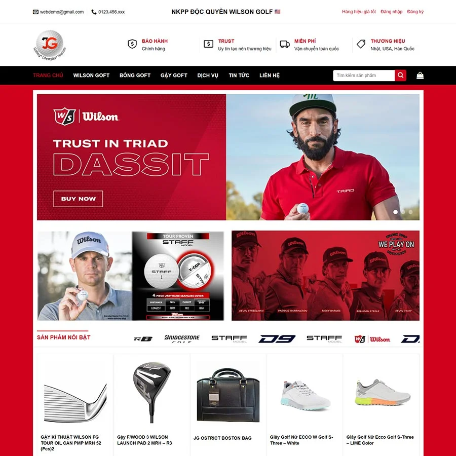 Theme WordPress bán phụ kiện chơi Golf