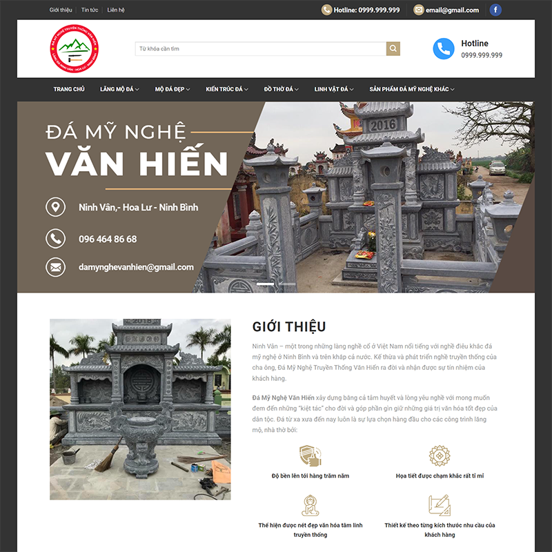 Theme WordPress xưởng đá mỹ nghệ